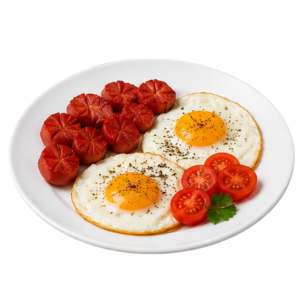 تصویر دو عدد نیمرو در کنار گوجه گیلاسی